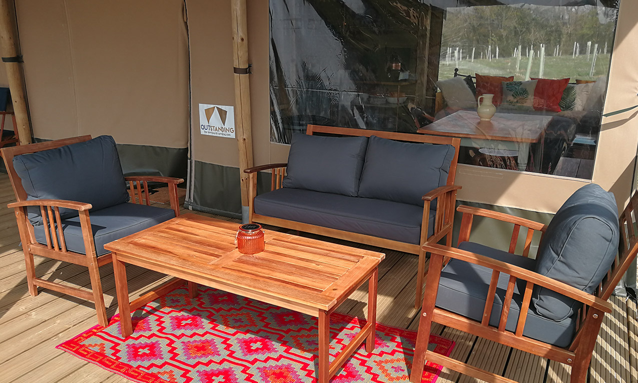 The veranda of Oak safari tent