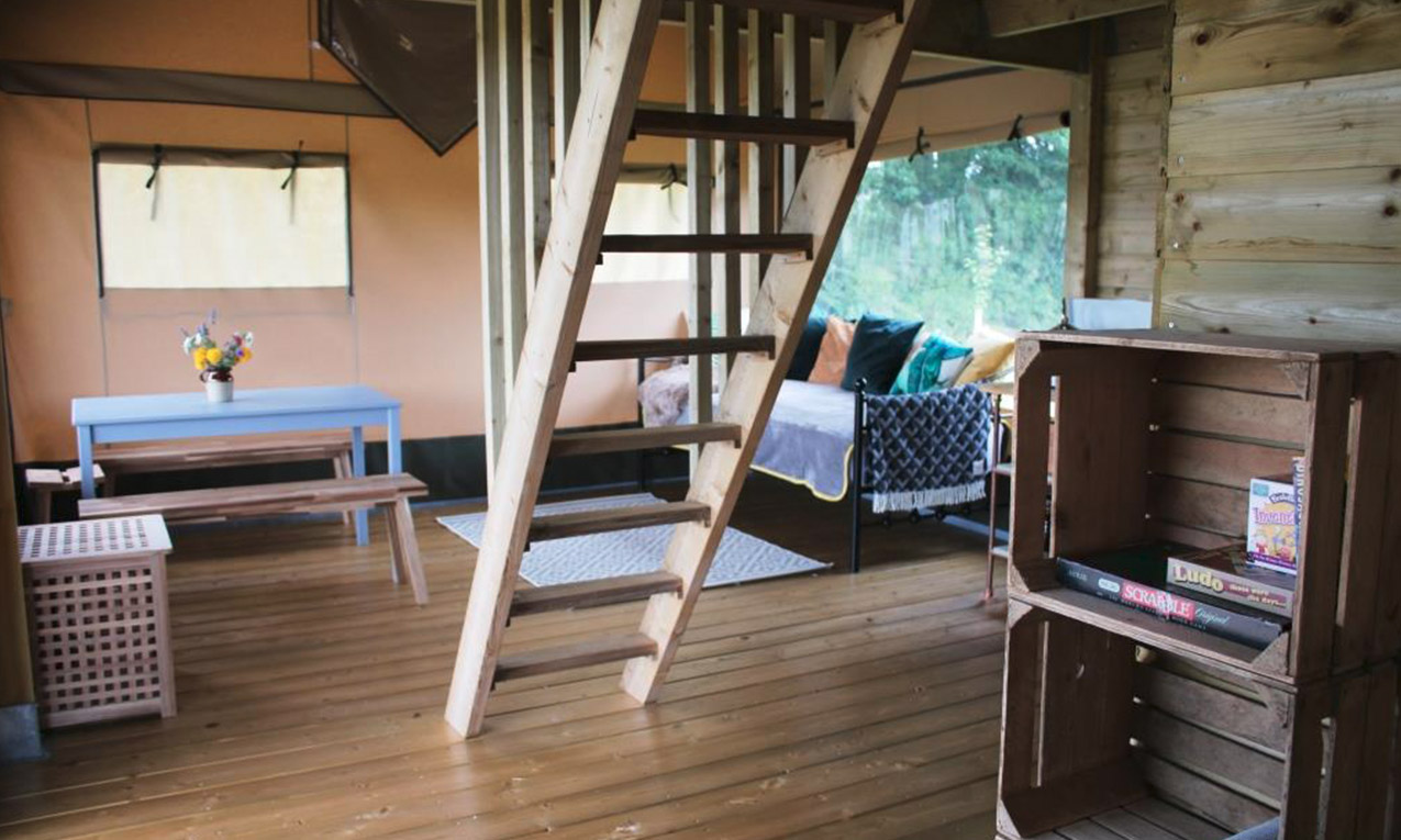 Willow's living area and stairs to the mezzanine